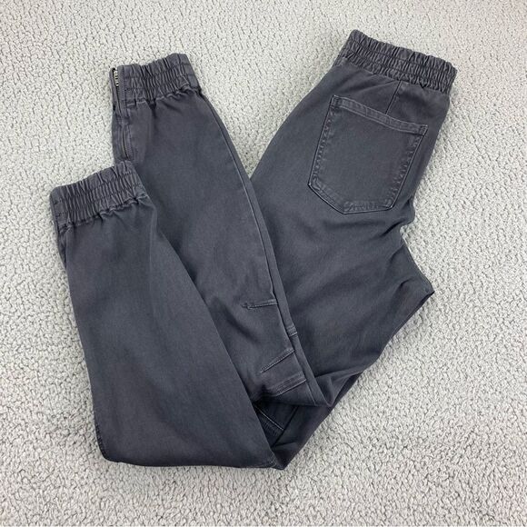 Spanx Stretch Twill Cargo Zipper Ankle Washed Black Pull-On Joggers  |  Size:  S - Picture 13 of 16